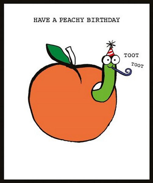 Nigel Quiney Publications Children's Birthday Card - Peachy Worm from Nigel Quiney Publications, English Cards in France