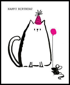 Children's Birthday Card - Cat In Party Hat from Nigel Quiney Publications, English Cards in France