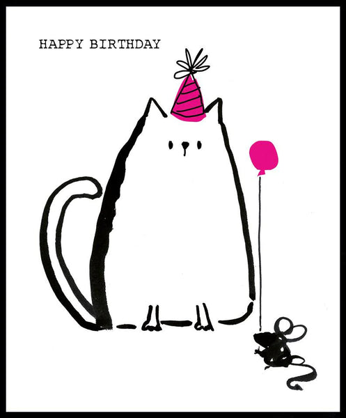 Children's Birthday Card - Cat In Party Hat from Nigel Quiney Publications, English Cards in France