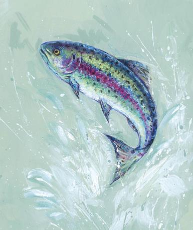 Blank Card - Leaping Salmon from Nigel Quiney Publications, English Cards in France