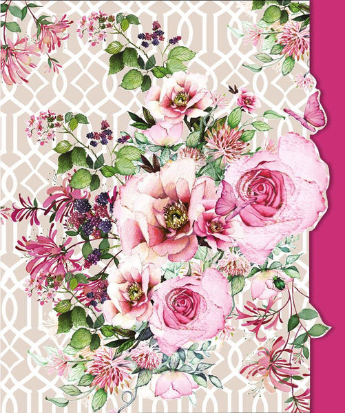 Blank Card - Pink Mixed Floral from Nigel Quiney Publications, English Cards in France
