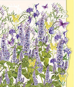 Blank Card - Purple/Blue Floral from Nigel Quiney Publications, English Cards in France