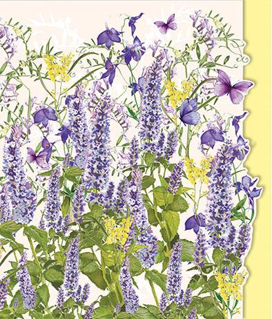 Blank Card - Purple/Blue Floral from Nigel Quiney Publications, English Cards in France