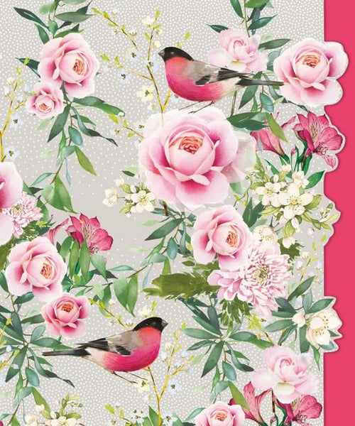 Blank Card - Bullfinch & Camellia from Nigel Quiney Publications, English Cards in France