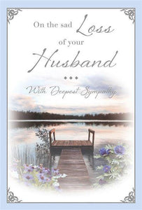 Sympathy Card - Loss Of Husband - Lake Jetty from Nigel Quiney Publications, English Cards in France