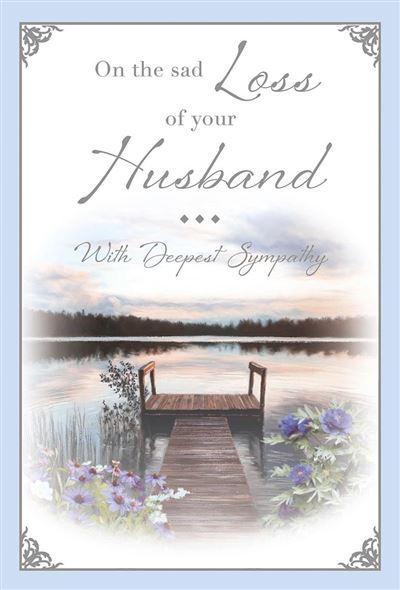 Sympathy Card - Loss Of Husband - Lake Jetty from Nigel Quiney Publications, English Cards in France