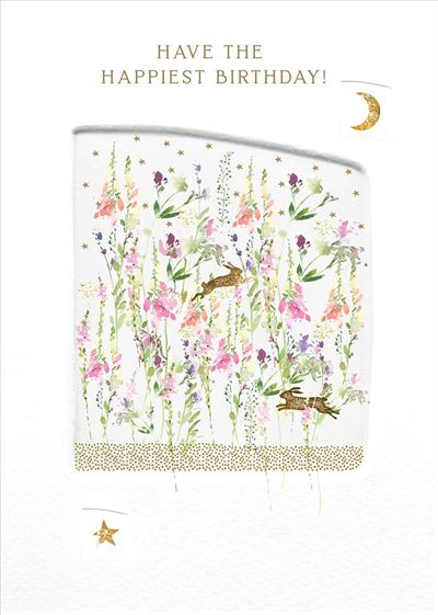 Birthday Card - Pink Wild Field Press from Nigel Quiney Publications, English Cards in France