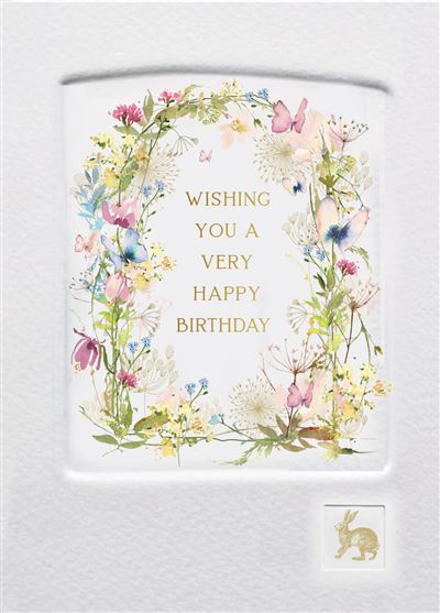 Birthday Card - Flower Border Press from Nigel Quiney Publications, English Cards in France