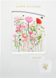 Birthday Card - Poppies Press from Nigel Quiney Publications, English Cards in France