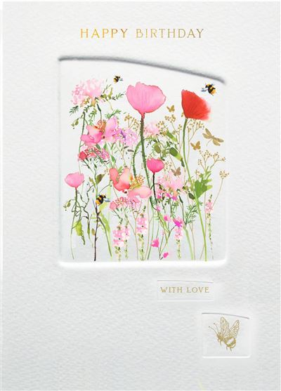 Birthday Card - Poppies Press from Nigel Quiney Publications, English Cards in France