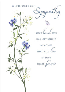 Sympathy Card - Blue & White Floral from Nigel Quiney Publications, English Cards in France