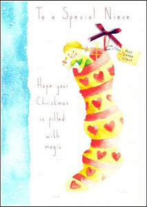 Christmas Card - Niece - Christmas Stocking