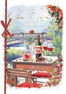 Valentine Card - One I Love - Romantic Setting from Ling Design, Valentine's Day Cards in France, Cartes de voeux Saint Valentin, English cards in France