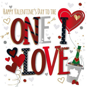Valentine Card - One I Love from Talking Pictures, Valentine's Day Cards in France, Cartes de voeux Saint Valentin, English cards in France