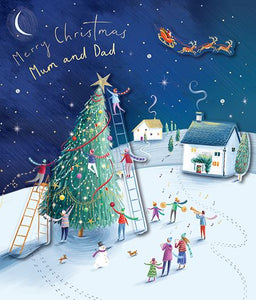 Christmas Card - Mum and Dad - Decorating The Tree