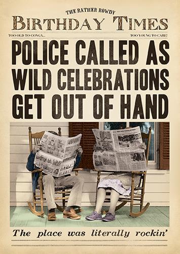 Humour Card - Police Called Wild Celebrations
