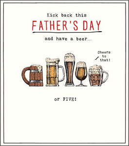 Father's Day Card - Have A Beer Or Five from Pigment Productions, Father's day cards in France, Cartes de voeux Fete des Peres, English cards in France