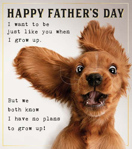 Father's Day Card - Puppy Grow Up Just Like You from Pigment Productions, Father's day cards in France, Cartes de voeux Fete des Peres, English cards in France