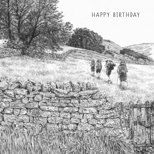 Birthday Card - Hiking Happy Birthday