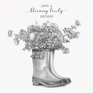 Birthday Card - Flowers In Wellies