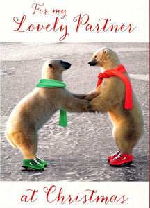 Christmas Card - Partner - Ice Skating Polars
