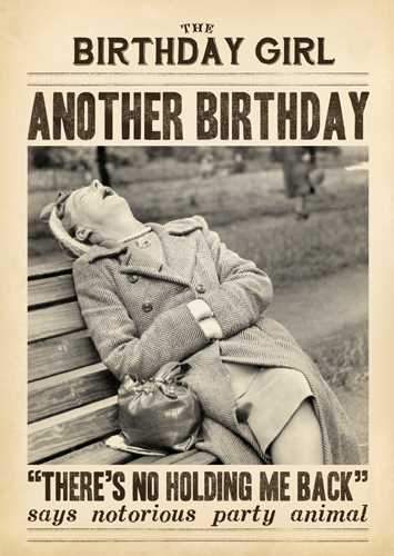 Humour Card - Another Birthday Women Asleep