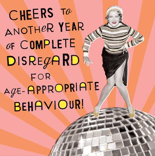 Humour Card - Woman On Disco Ball