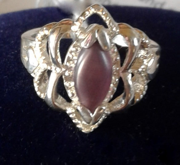 Jewellery - 925 Silver Plated Ring with Purple Stone