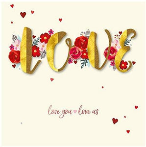 Valentine Card - Love You ♥ Love Us from Talking Pictures, Valentine's Day Cards in France, Cartes de voeux Saint Valentin, English cards in France