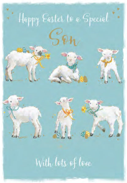 Easter Card - Son - Easter Lambs from Ling Design, Easter Cards in France, Cartes de Paques en France, English Cards in France