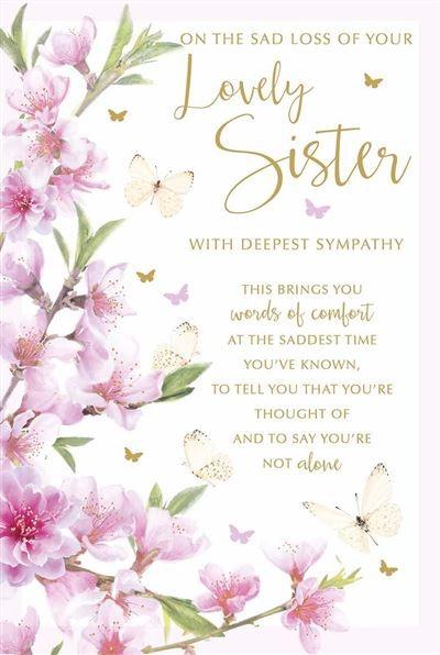 Sympathy Card - Loss Of Sister - Cream Butterflies from Nigel Quiney Publications, English Cards in France