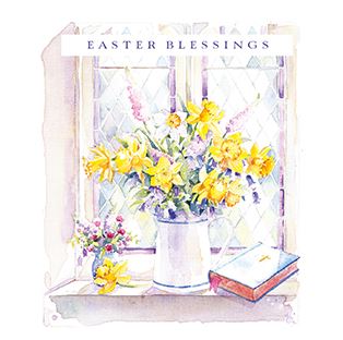 Easter Cards - Pack of 5 - Spring Flowers from Ling Design, Easter Cards in France, Cartes de Paques en France, English Cards in France