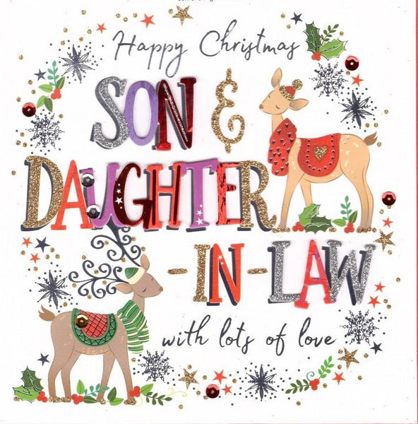 Christmas Card - Son and Daughter-in-Law - Reindeers