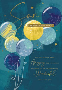 Son Birthday - Balloons from he Great British Card Company, English Cards in France
