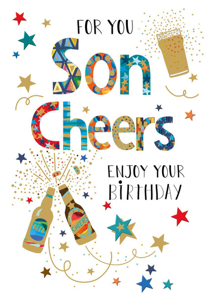 Son Birthday - Cheers Beers from Nigel Quiney Publications, English Cards in France