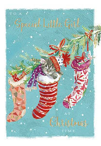 Christmas Card - Special Girl - Christmas Kitten