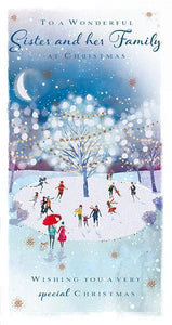Christmas Card - Sister and Family - Skating In The Park