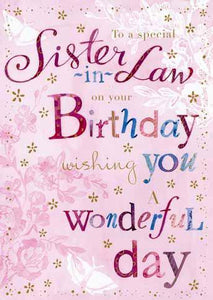 Sister-in-Law Birthday - Pink Wishes