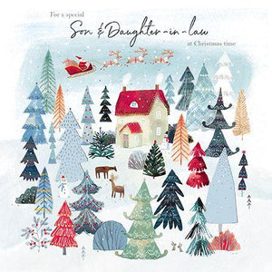 Christmas Card - Son and Daughter-in-Law - Snowy Village