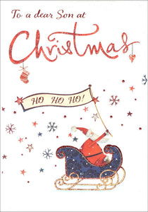 Christmas Card - Son - Santa On His Sleigh
