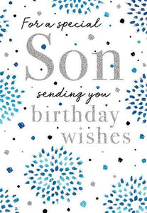 Son Birthday - Starbursts & Spots from Nigel Quiney Publications, English Cards in France