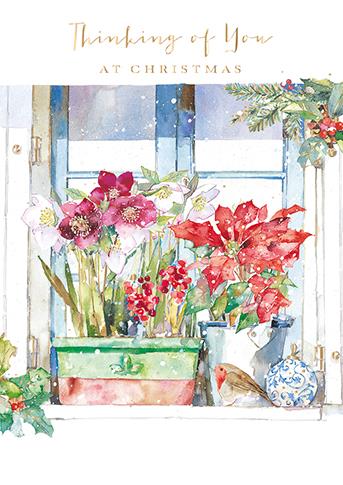 Christmas Card - Thinking Of You - Christmas Window
