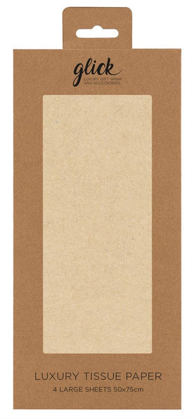 Tissue Pack - 4 Sheets  - Plain Kraft