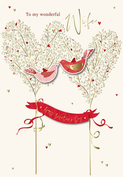 Valentine Card - Wife - Love Birds from Talking Pictures, Valentine's Day Cards in France, Cartes de voeux Saint Valentin, English cards in France