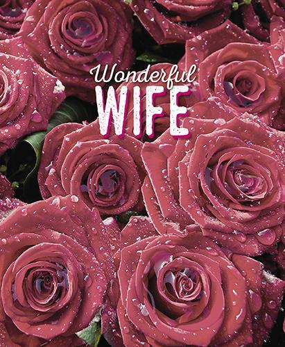 Wife Birthday - Wet Red Roses from The Great British Card Company, English Cards in France, Wife Birthday Cards in France