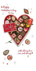 Valentine Card - Wife - Box Of Chocolates from Talking Pictures, Valentine's Day Cards in France, Cartes de voeux Saint Valentin, English cards in France