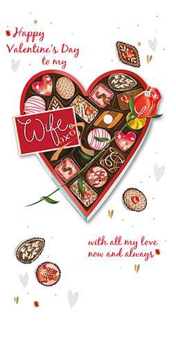 Valentine Card - Wife - Box Of Chocolates from Talking Pictures, Valentine's Day Cards in France, Cartes de voeux Saint Valentin, English cards in France