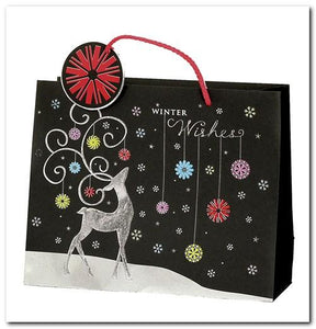 Christmas Gift Bags - Large Neon Stag