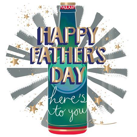 Father's Day Card - Here's To You from Ling Design, Father's day cards in France, Cartes de voeux Fete des Peres, English cards in France