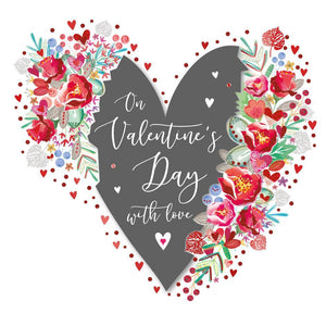 Valentine Card - On Valentine's Day Rose Heart from Talking Pictures, Valentine's Day Cards in France, Cartes de voeux Saint Valentin, English cards in France